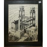 MAURITS CORNELIUS ESCHER, DUTCH, 1898 - 1972, A COLLECTION OF THREE BLACK AND WHITE PRINTS