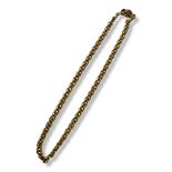 CHAMPIASAN, AN ITALIAN 18CT GOLD NECKLACE Pierced half twist links with satin finishm marked to