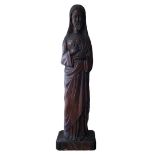 P. HOUDART, AN EARLY 20TH CENTURY CONTINENTAL PATINATED OAK STATUE OF JESUS Depicting his sacred