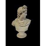 AFTER ROMAN ANTIQUITIES, A LATE 19TH CENTURY COMBINATION PARIAN BUST MODELLED AS APOLLO, GOD OF
