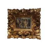 A HEAVY 19TH CENTURY CARVED GILTWOOD WATER GILDED FRAME Complete with later print inset.