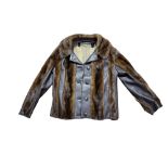 A RANCH MINK AND LEATHER LADIES’ JACKET. (size S, 43cm x 58cm) Condition: good