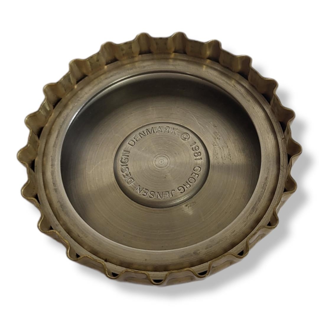 GEORG JENSEN, A VINTAGE DANISH GILT BRASS AND STEEL NOVELTY BOTTLE OPENER circular form with - Image 7 of 7