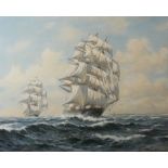 K. JEPSON, BRITISH MODERN SCHOOL OIL ON CANVAS Early summer seascape, two sailing galleons, signed