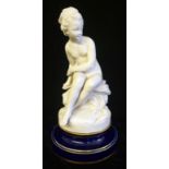 SÈVRES, AFTER BOUCHER ORIGINAL, A MID 20TH CENTURY BLANC DE CHINE MODEL OF A SEMICLAD GIRL Young