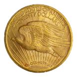 AN EARLY 20TH CENTURY AMERICAN 22CT GOLD TWENTY DOLLAR COIN, DATED 1923 With St. Gaudens figure