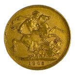 AN EDWARDIAN 22CT GOLD SOVEREIGN COIN, DATED 1903 With King Edward VII bust and George and Dragon to