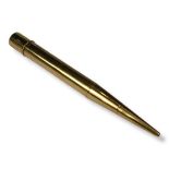 BAKER’S POINTER, A VINTAGE 9CT GOLD PROPELLING PENCIL Plain tapering form, signed ‘E. Baker’. (