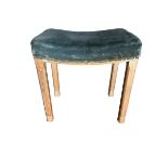 WARING AND GILLOW, A 1953 QUEEN ELIZABETH II CORONATIONS STOOL Stamped, with a crowned cypher, the