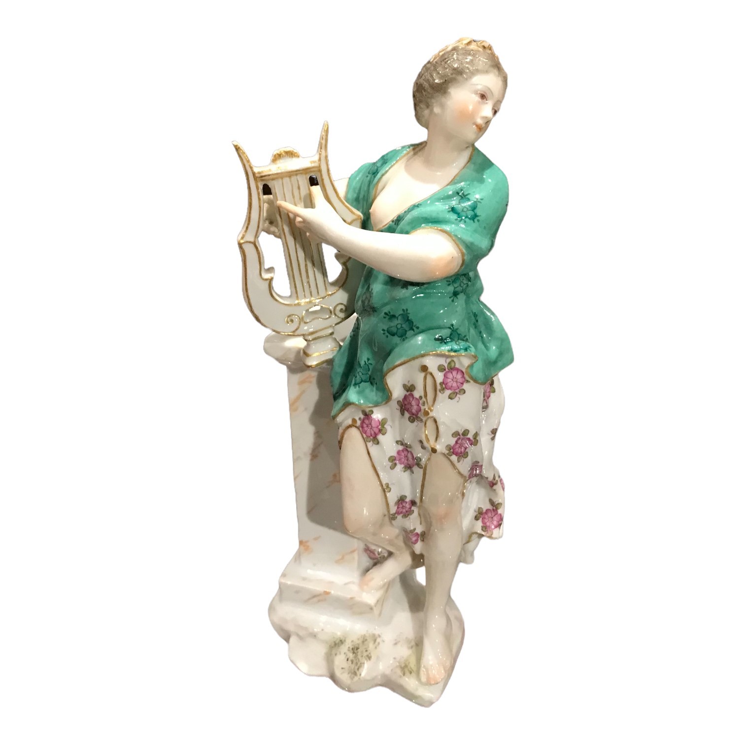 TWO 19TH CENTURY PORCELAIN FIGURES To include a lady holding a painter's pallet with an oval - Image 4 of 8