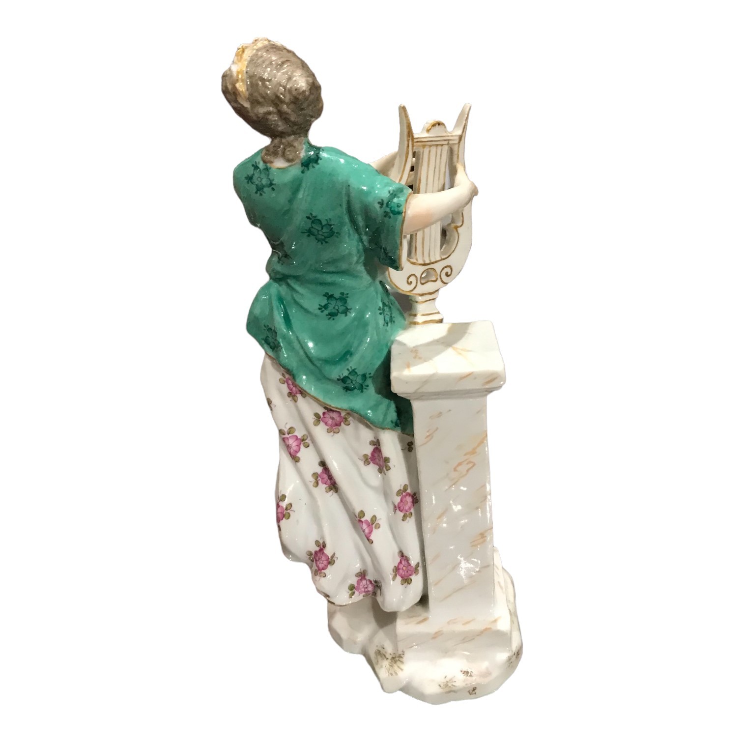 TWO 19TH CENTURY PORCELAIN FIGURES To include a lady holding a painter's pallet with an oval - Image 5 of 8