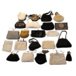A LARGE COLLECTION OF TWENTY TWO VINTAGE HANDBAGS, CLUTCH BAGS, AND PURSES Majority of bags have