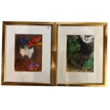 MARC CHAGALL, FRENCH, 1887 - 1985, A PAIR OF COLOUR LITHOGRAPHS FROM THE BIBLE SERIES Job praying,