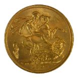 AN EDWARDIAN 22CT GOLD SOVEREIGN COIN, DATED 1903 With King Edward VII bust and George and Dragon to