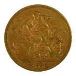 A VICTORIAN 22CT GOLD SOVEREIGN COIN, DATED 1898 With Queen Victorian widow bust and George and