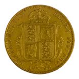 A VICTORIAN 22CT GOLD SOVEREIGN COIN, DATED 1902 With Queen Victoria Jubilee bust and shield to