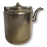 AN EARLY 20TH CENTURY CHINESE WHITE METAL KETTLE Having a carry handle and peach form finial, having