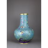 A Cloisonne Bottle Vase, 18th century H:47cm of compressed globular form rising to a cylindrical