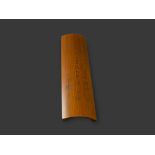 A Good Inscribed Bamboo Wristrest, Qing dynasty H:28.5cm the polished brown curved surface with a