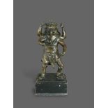 A Bronze Elephant Headed Deity, Qing dynasty the figure H:36cm the four armed standing figure