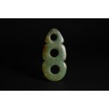 An Archaic Green Jade Plaque, Hongshan culture Provenance: Oxfordshire Private Collection L:7cm