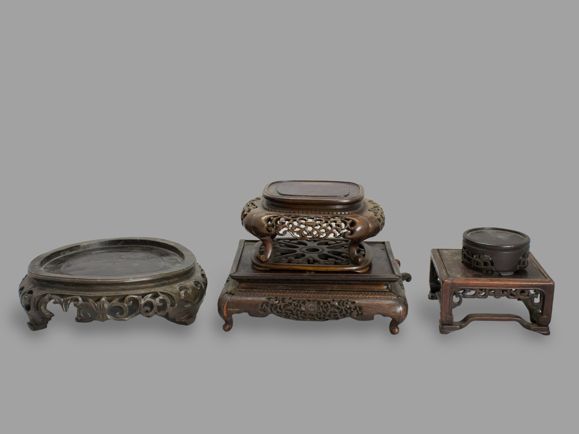 A group of Five assorted Wood Stands,c.1900