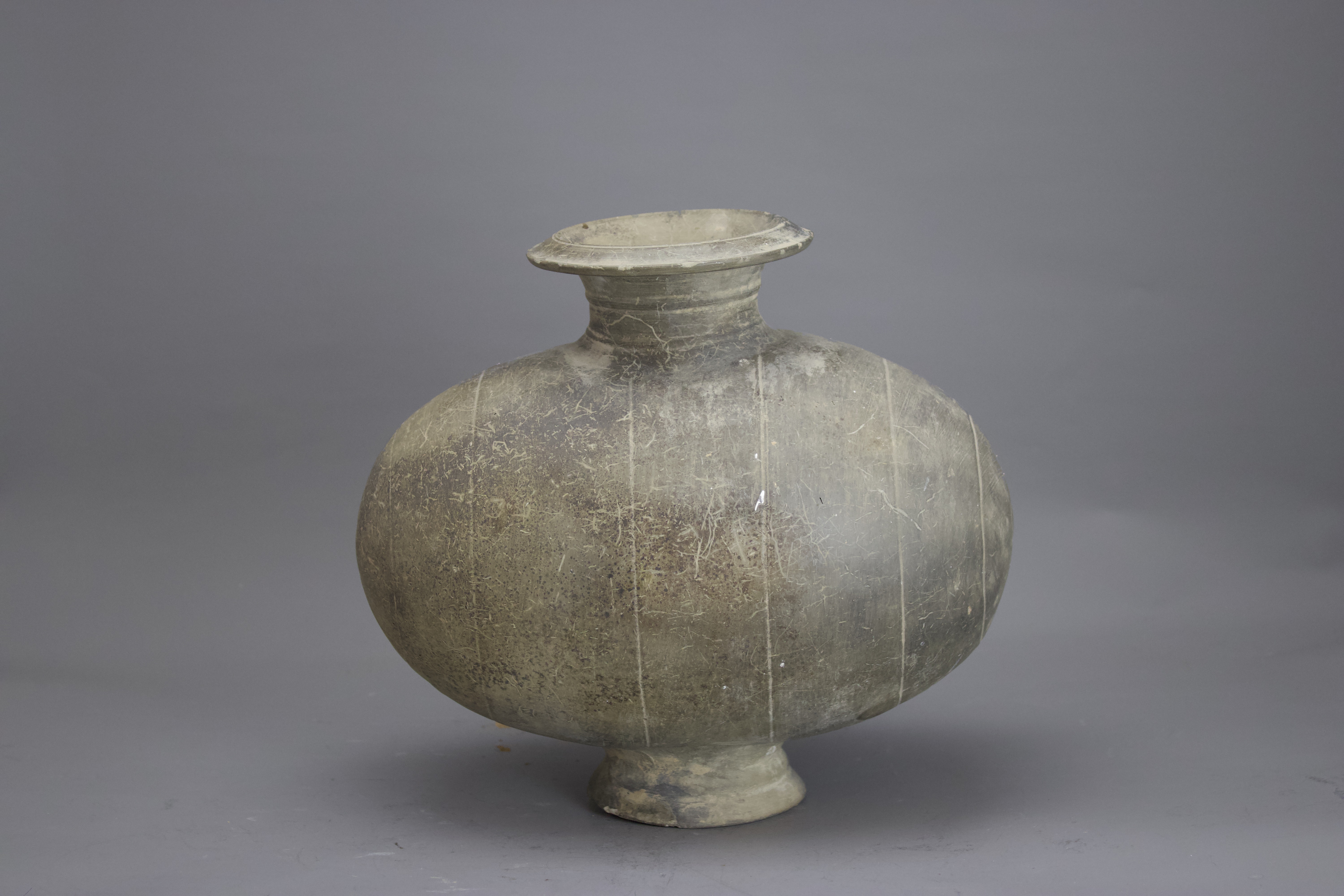 A grey pottery Cocoon Vase, Han dynasty, BC 206 - AD220L: 29 cms H: 25 cms PROPERTY FROM THE COLIN - Image 3 of 5