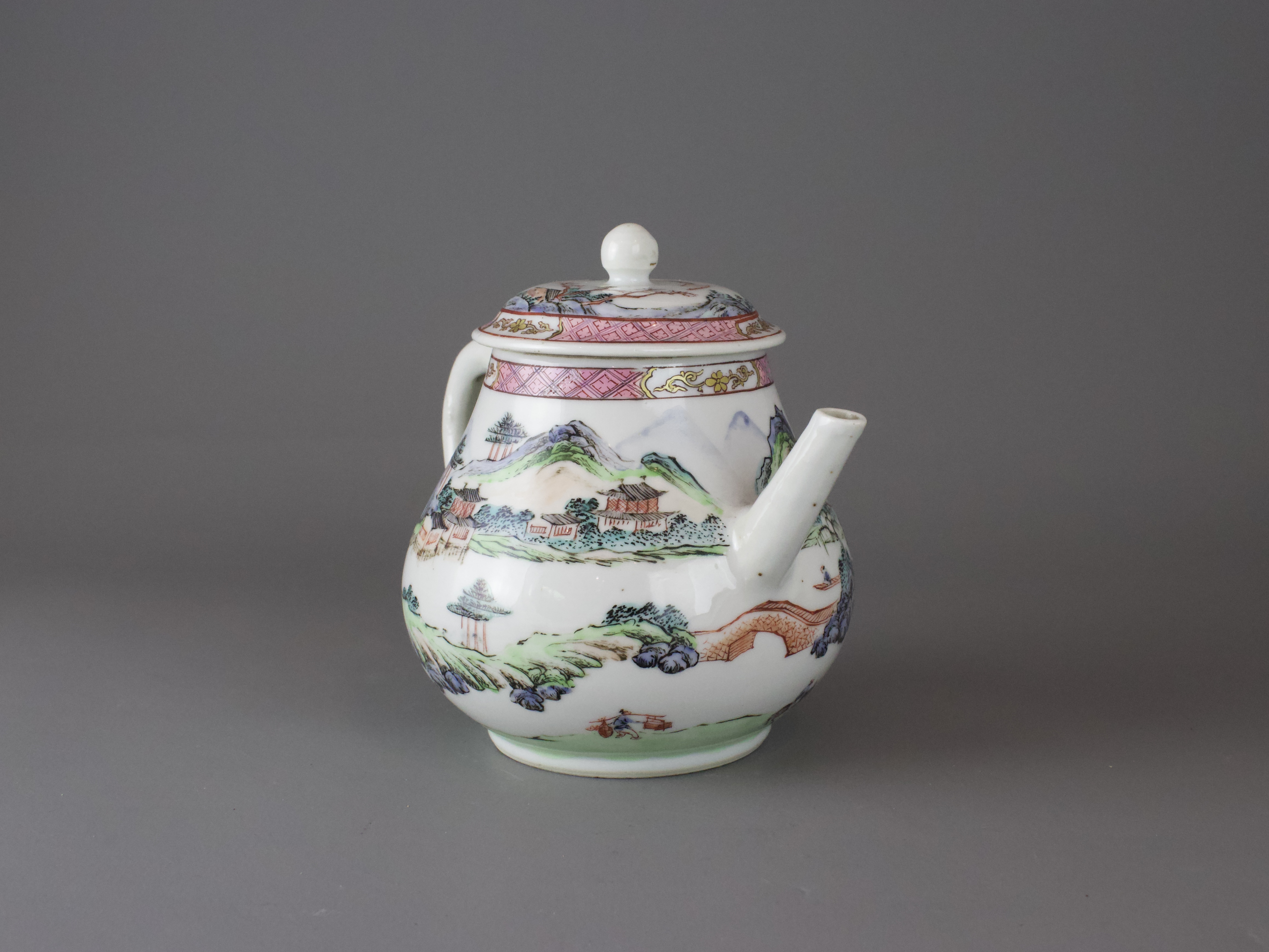 A Good 'famille rose ' Teapot and Cover, Yongzheng L:15.5cm FROM A PRIVATE OXFORDSHIRE COLLECTION - Image 4 of 9