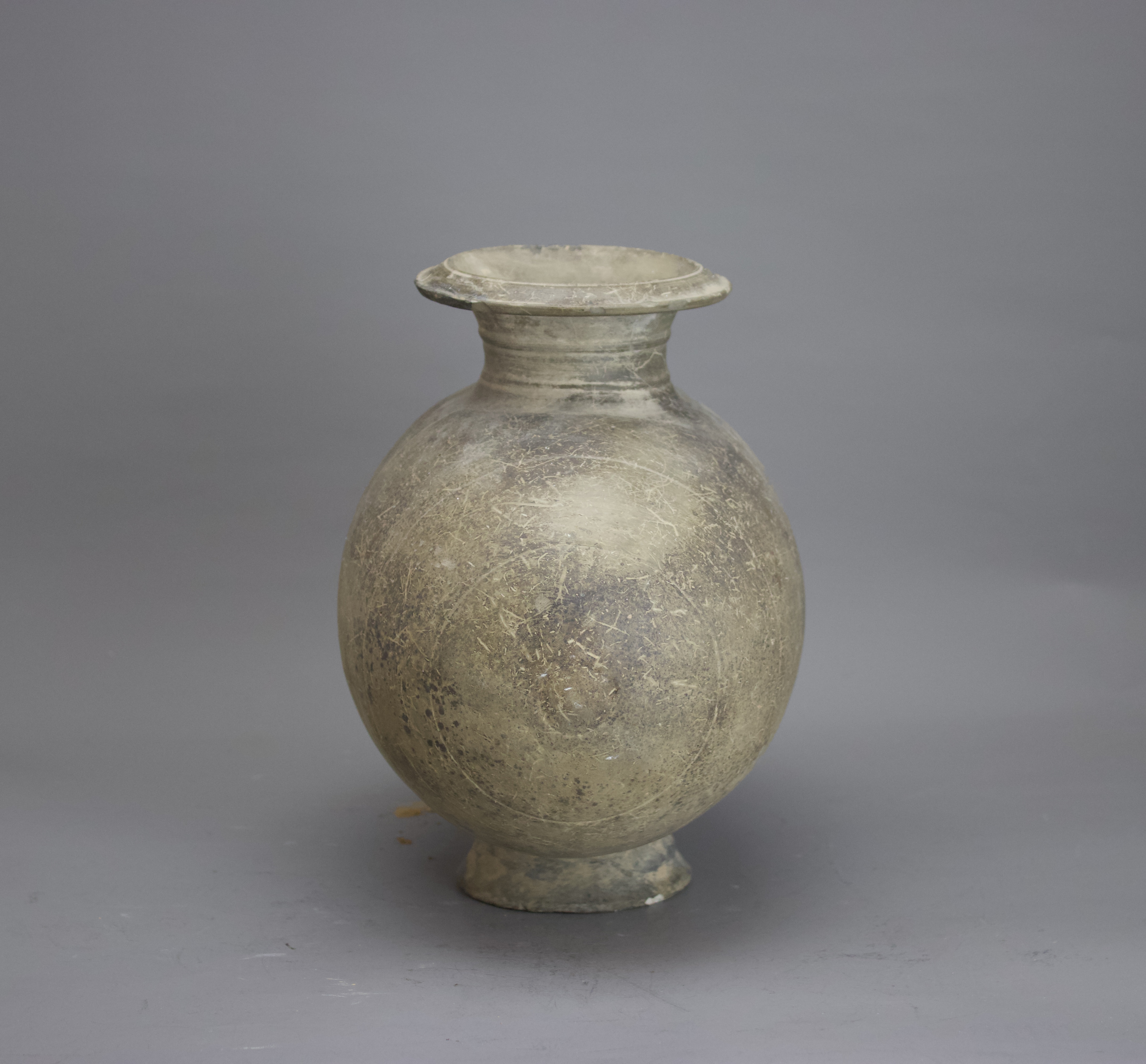 A grey pottery Cocoon Vase, Han dynasty, BC 206 - AD220L: 29 cms H: 25 cms PROPERTY FROM THE COLIN - Image 2 of 5