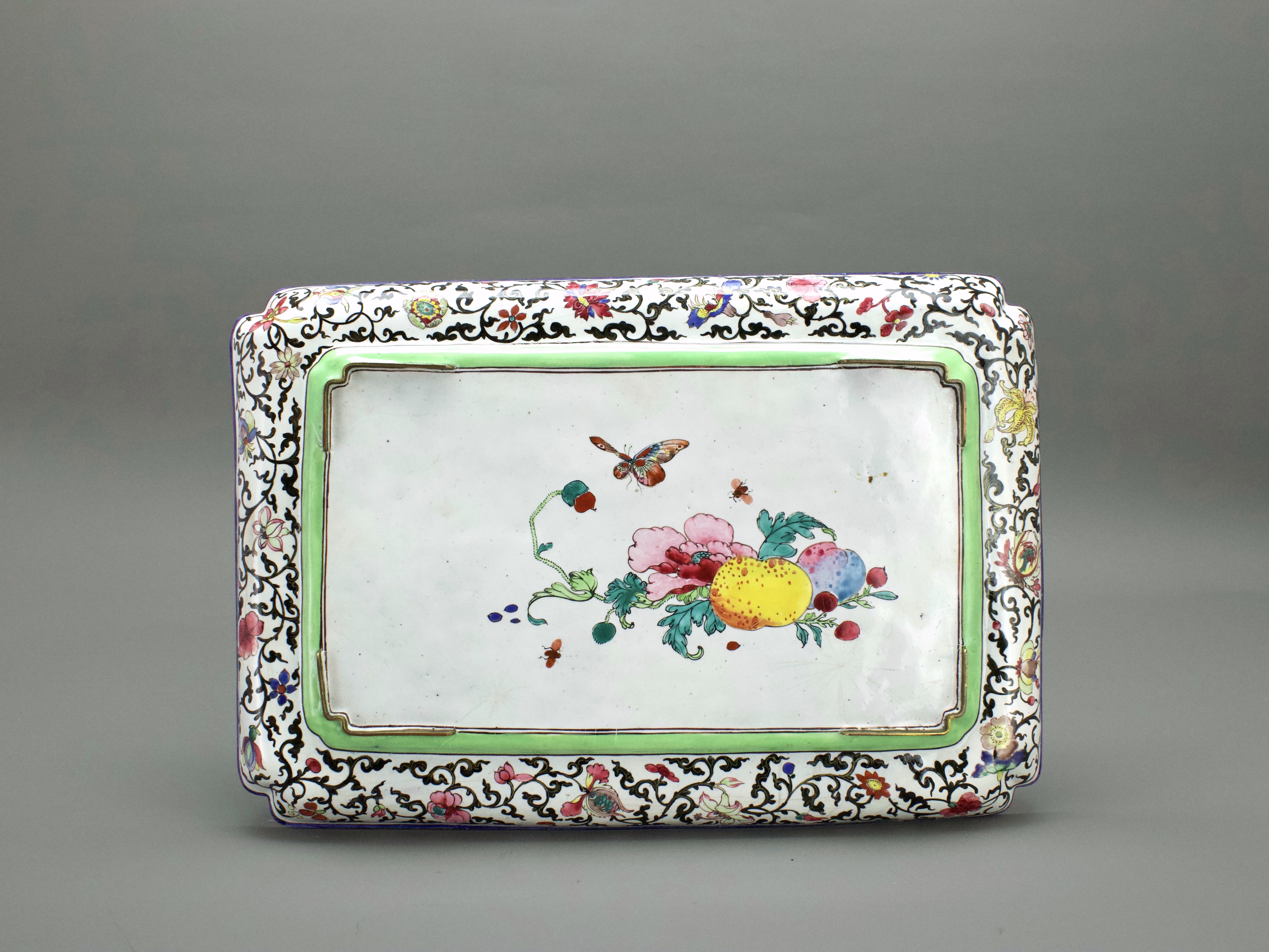 A Finely Decorated Canton Enamel Tray, Yongzheng L:26.7cm of rectangular form, the centre with a - Image 2 of 8