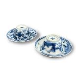 Blue and White Teawares, Kangxi comprising a landscape cup and a saucer, and a cup and saucer with