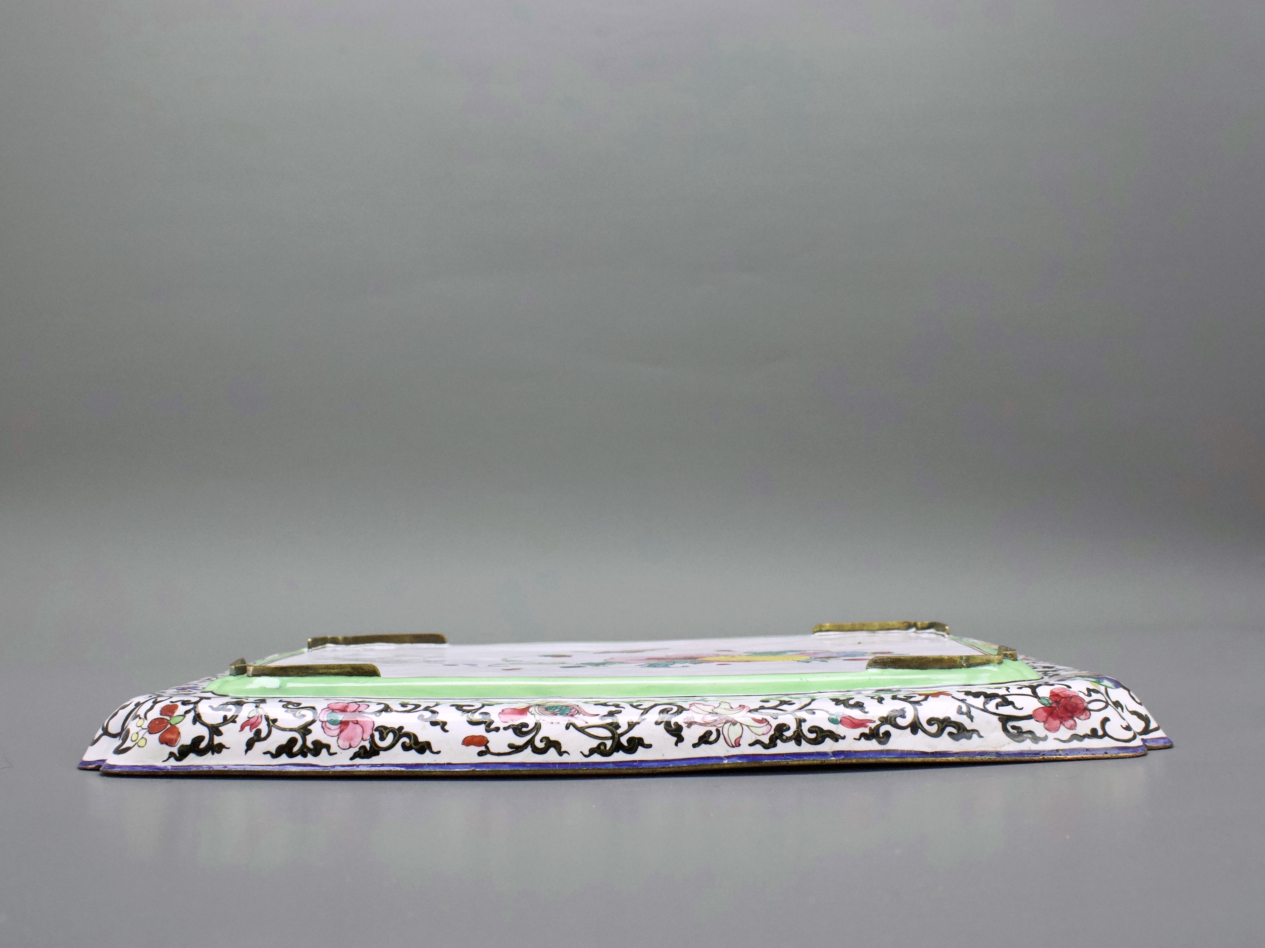 A Finely Decorated Canton Enamel Tray, Yongzheng L:26.7cm of rectangular form, the centre with a - Image 5 of 8