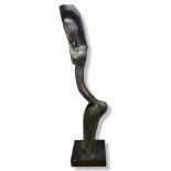 †BEN ENWONWU, NIGERIAN 1917-1994 UNFINISHED CARVED EBONY SCULPTURE