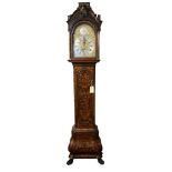 FRANS BOUREL AMSTERDAM, A MID 18TH CENTURY DUTCH FLORAL MARQUETRY INLAID WALNUT LONG CASE CLOCK