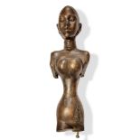 †BEN ENWONWU, NIGERIAN 1917-1994 SOLID BRONZE Torso of a girl,