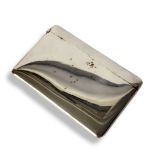 A VINTAGE CONTINENTAL SILVER RECTANGULAR CARD CASE With hinged lid. (approx 9cm) Condition: good