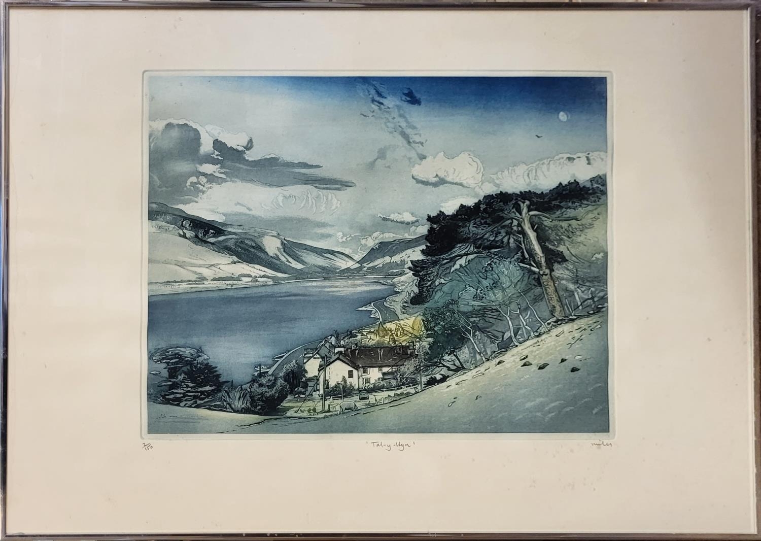 GORDON MILES, A LIMITED EDITION (2/150) WELSH SCHOOL ETCHING Landscape view, Royal Academy Summer - Image 3 of 8