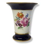 MEISSEN, AN EARLY 20TH CENTURY HARD PASTE PORCELAIN TRUMPET VASE Deutsche Blumen polychrome