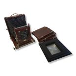 WATSON AND SONS ACME 5x7 WOODEN LARGE FORMAT VIEW CAMERA. Aluminium bound. Spiral rack and pinion.