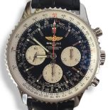 BREITLING, NAVITIMER CHRONOMETRE, A STAINLESS STEEL GENT’S WRISTWATCH Having a black tone dial