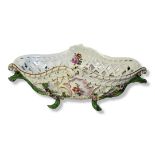 MEISSEN, A POST-MARCOLINI PERIOD HARD PASTE PORCELAIN OVAL OPENWORK FRUIT BASKET, CIRCA 1850 Twin