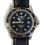 BREITLING, SUPEROCEAN CHRONOMETRE, A GENT’S STAINLESS STEEL WRISTWATCH Circular black dual with