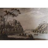 JOHN BURTON, A LATE 18TH CENTURY WATERCOLOUR River scene, signed to mount, dated 1789, framed and