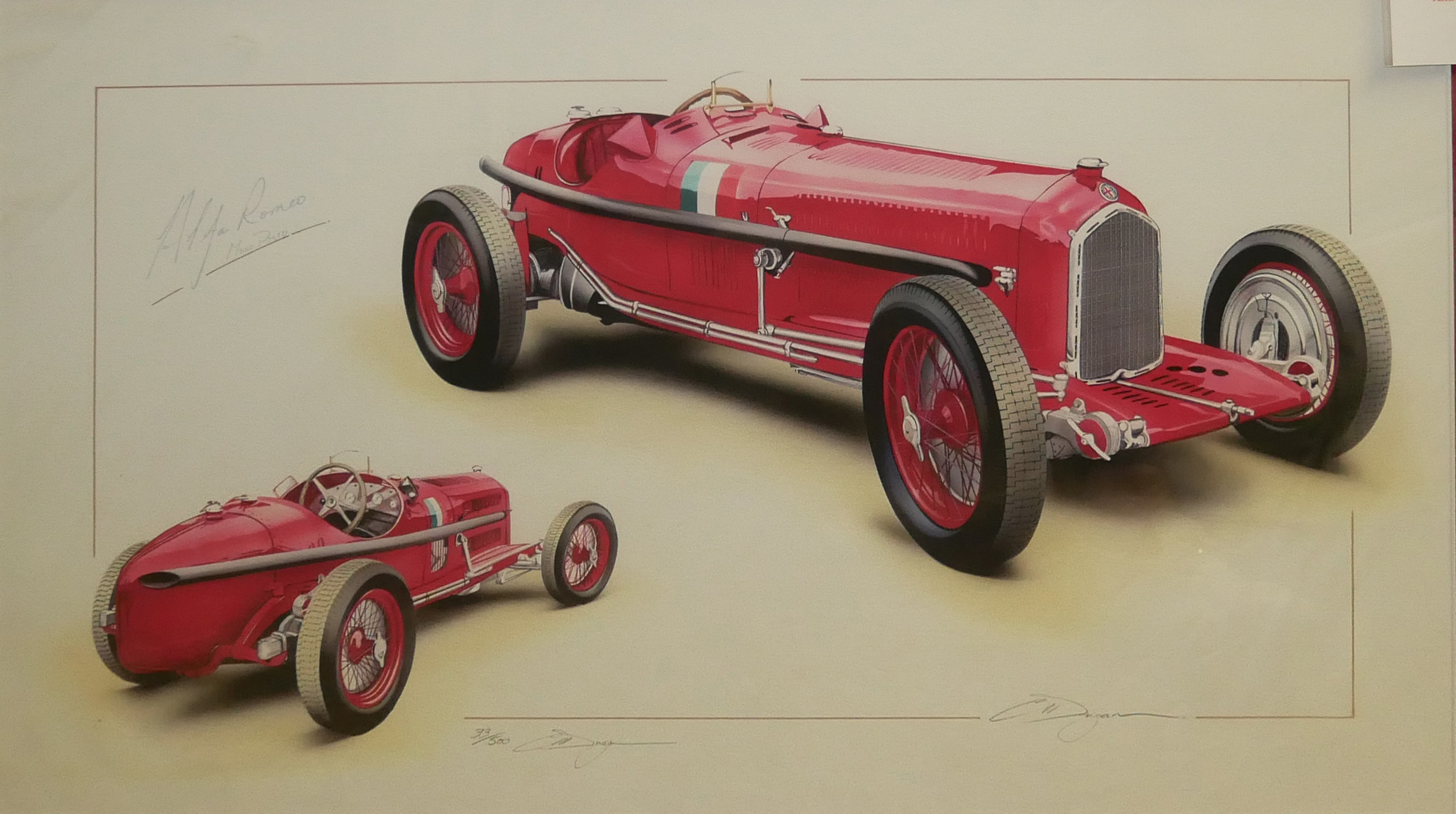 THREE VINTAGE LIMITED EDITION SIGNED MOTOR RACING PRINTS To include Sharknose at Spa by Juan - Image 5 of 6