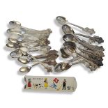 ROLEX, A COLLECTION OF THIRTY VINTAGE SILVER PLATE AND STAINLESS STEEL SPOONS Marked with Rolex
