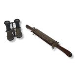 A PAIR OF WWI MILITARY BINOCULARS Along with an early 20th Century North Indian Dirk dagger with