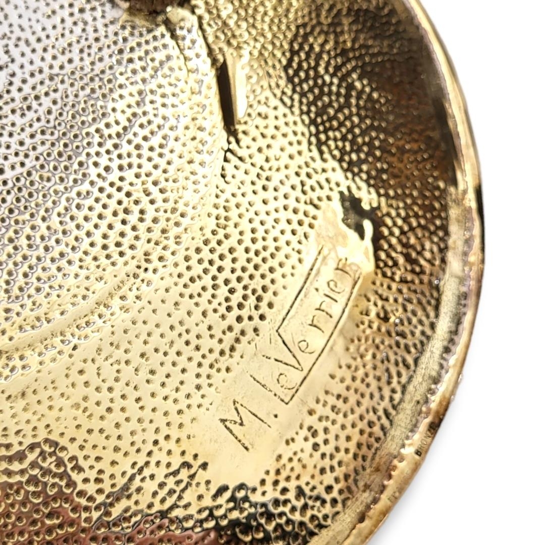 MAX LE VERRIER, 1871 - 1973, A SILVER ON BRONZE SHALLOW CHARGER/DISH With embossed decoration of a - Image 5 of 5