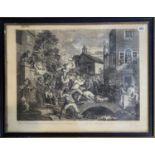 WILLIAM HOGARTH, 1697 - 1764, A SET OF FOUR BLACK AND WHITE ENGRAVINGS Titled 'The Election