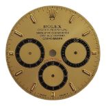 ROLEX, DAYTONA, A GOLD TONE COSMOGRAPH WATCH DIAL Having three subsidiary dials and 18ct gold