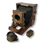 J LANCASTER & SONS, BIRMINGHAM. Quarter plate large format wooden camera. c.1889 Instantograph,